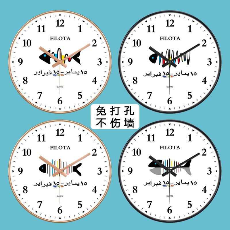 北欧挂钟家用客厅现代简约挂墙时钟静音时尚创意