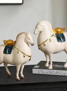 中国风新中式马上有钱摆件客厅电视柜办公室酒柜装饰乔迁开业礼物