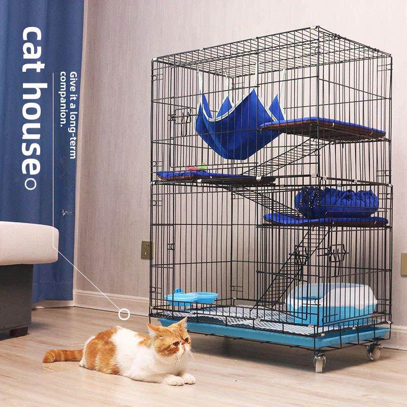 猫笼家庭室内多层屋可折叠安装免安装猫屋猫窝带厕所猫笼广东广州