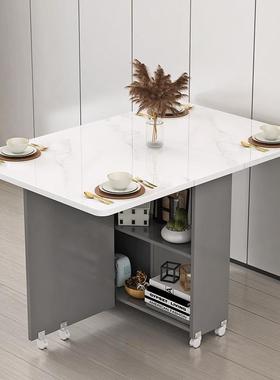 家多用微折叠餐桌小户型可移动功能餐边柜组合碗柜ZH006波柜吃饭