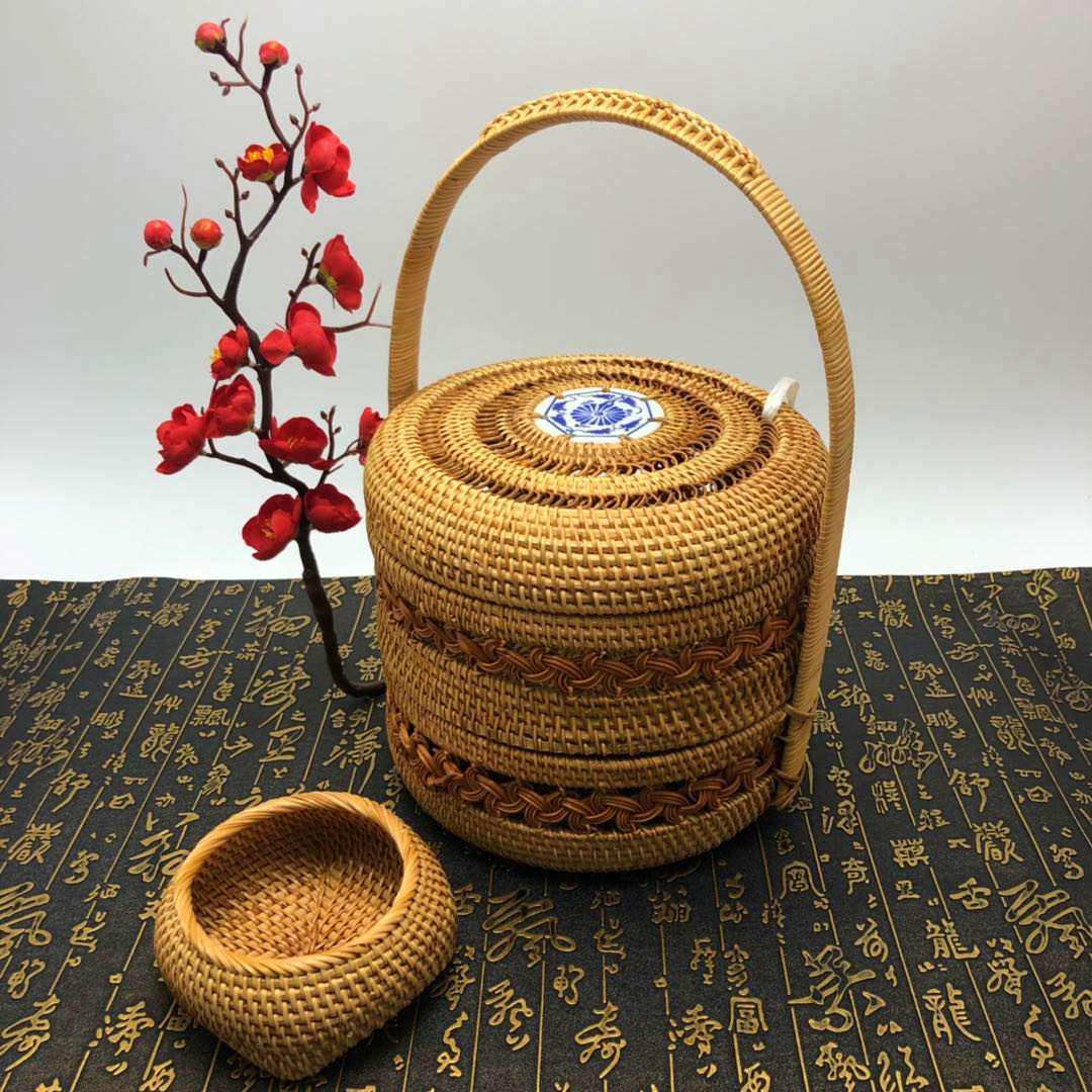 手工藤编果盘田园复古家居水果盆创意果提篮野餐点心收纳篮,收纳整理,其他收纳篮,淘宝优惠券,粉丝福利购,淘宝优惠卷