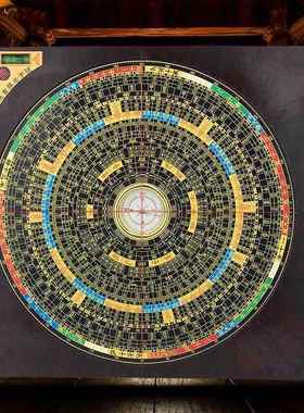 崇道堂23568910寸专业综合罗盘仪指南针黄铜高精度办公室桌面摆件