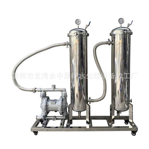 温州厂家直供小推车式304不锈钢2号袋式过滤机组液体过滤机组