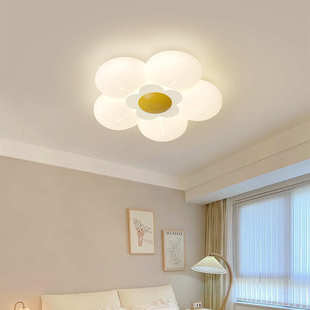 卧室灯奶油风年新款 吸顶灯简约现代客厅灯女孩主卧室房间护眼灯具