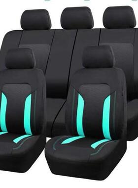 亚马逊墨西哥跨境汽车座椅套四季通用黑色三明治拼接竖条款