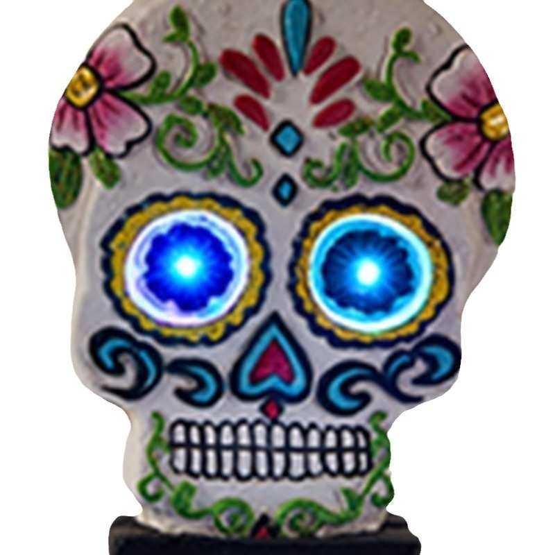 欧美鬼节摆件太阳能雕塑工艺品骷髅头台灯创意氛围灯摆件爆品
