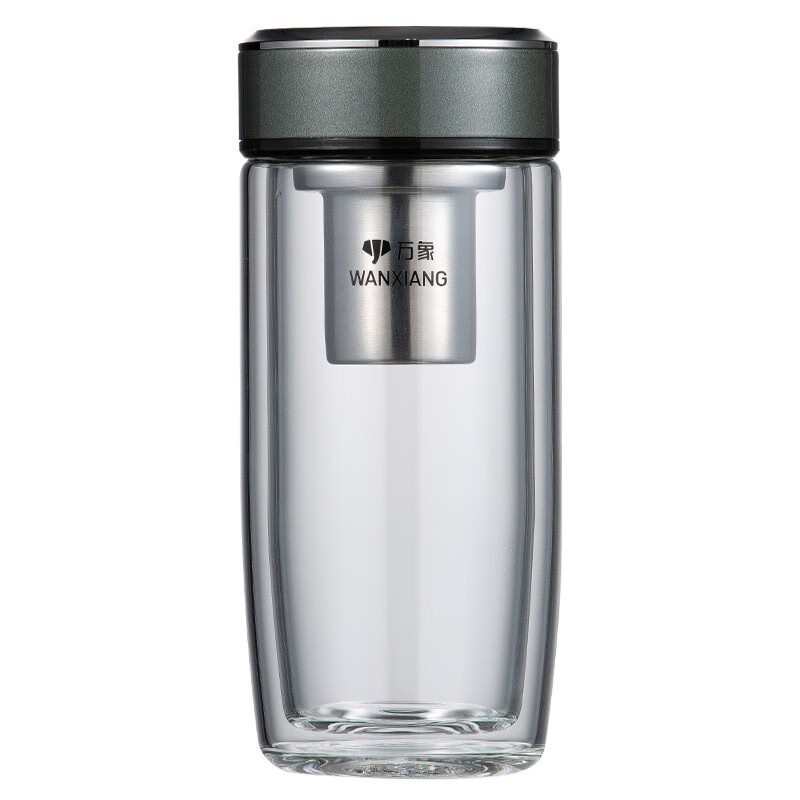 万象玻璃杯双层耐热玻璃茶泡茶杯家用礼品杯子批发印LOGO