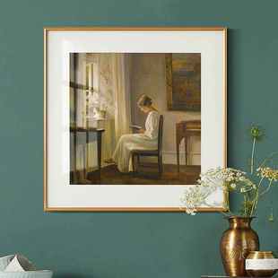 法式 饰画复古餐厅走廊书房壁画美式 琴房背景墙挂画 小众艺术装 欧式