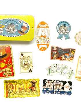 Shinzi Katoh 爱丽丝梦游仙境 主题复古贴纸| 30枚1盒|日本制现货