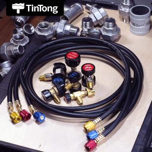 汽车空调加氟快速接头冷媒开 瓶器加氟管转接头加氟压力表工具配