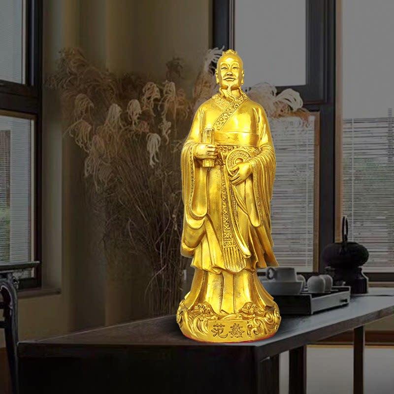 青铜扇蜈蚣青铜造像星文财神陶竹公站造像尚盛佛像家居客厅装饰纯