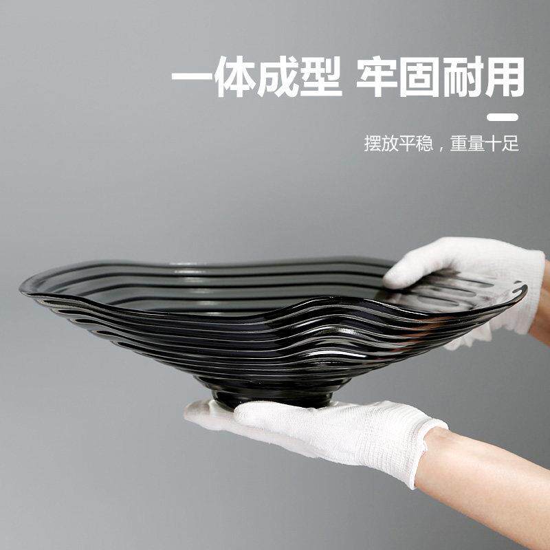 意式定制手工玻璃创意果盘轻奢餐桌装饰摆饰设计师客厅茶几水果盘