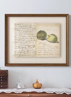 马奈的信》印象派悬浮式装裱装饰画中古挂画法式复古餐厅客厅壁画