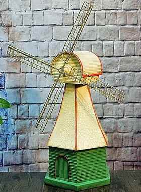 创复古风模型家居软意装饰摆设车摄影道铁具ys218G艺荷兰大风车摆