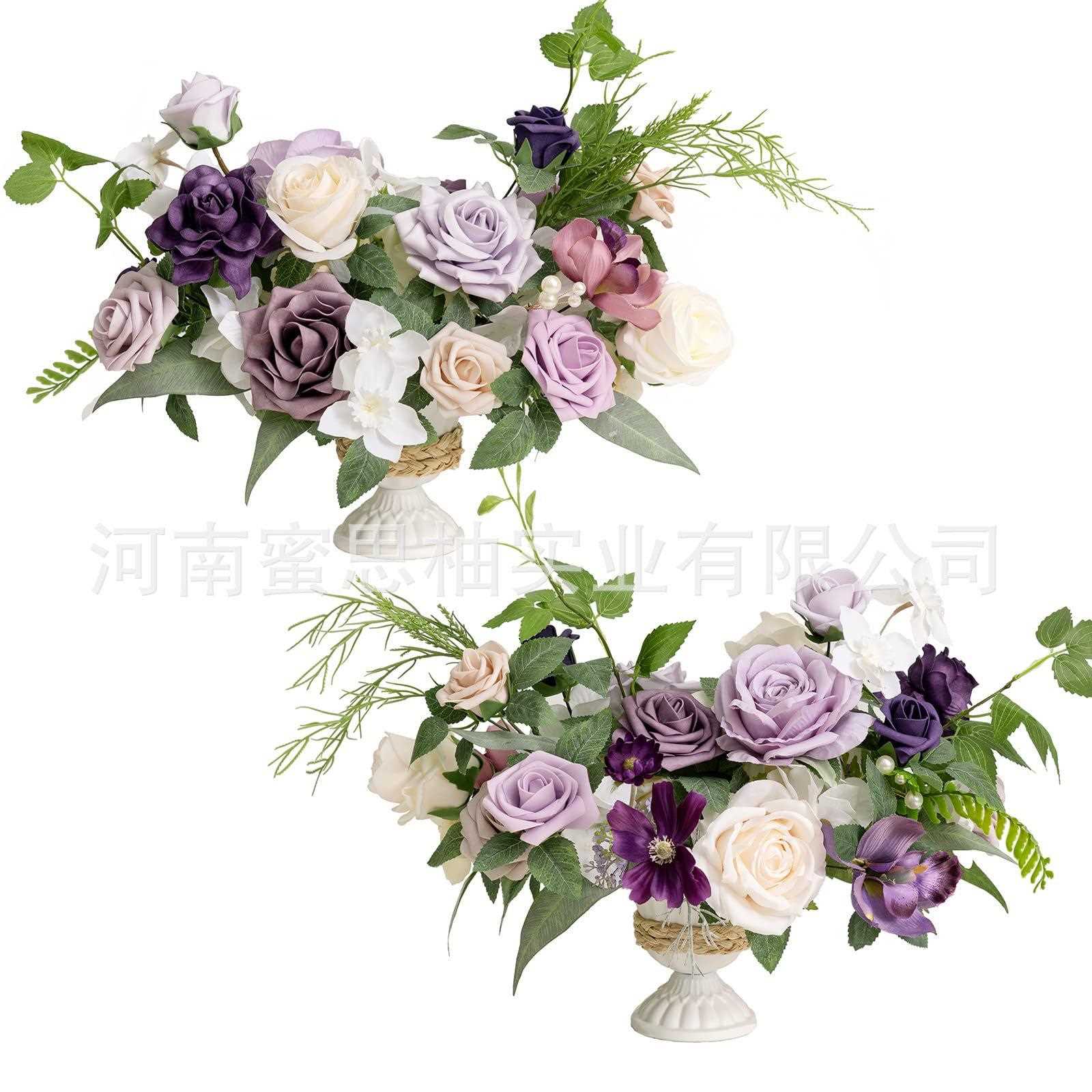 亚马逊跨境婚礼装饰桌子假花仿真花绢花餐桌花瓶摆件手捧摄影道具