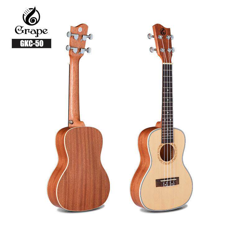 23寸21寸26寸尤克里里正桶云杉沙比利木色哑光 四弦小吉他ukulele