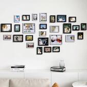 现代简约照片墙相框组合挂墙免打孔背景墙卧室客厅相框墙加洗照片