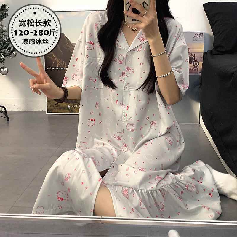 冰丝睡裙女款夏2025新款大码睡裙