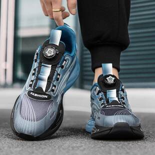 旋转钮扣男鞋2026新款夏季网面透气休闲生运动鞋百搭老爹潮0315k