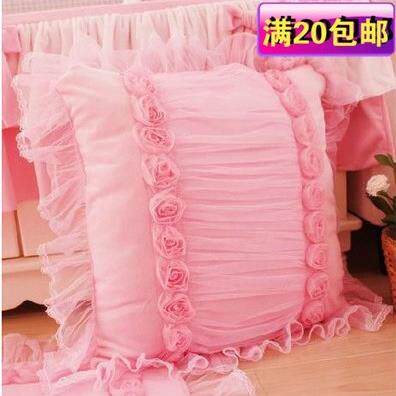 高档家纺 超柔绒 粉色靠玫 方形垫 公主枕抱 方枕套瑰 超舒服