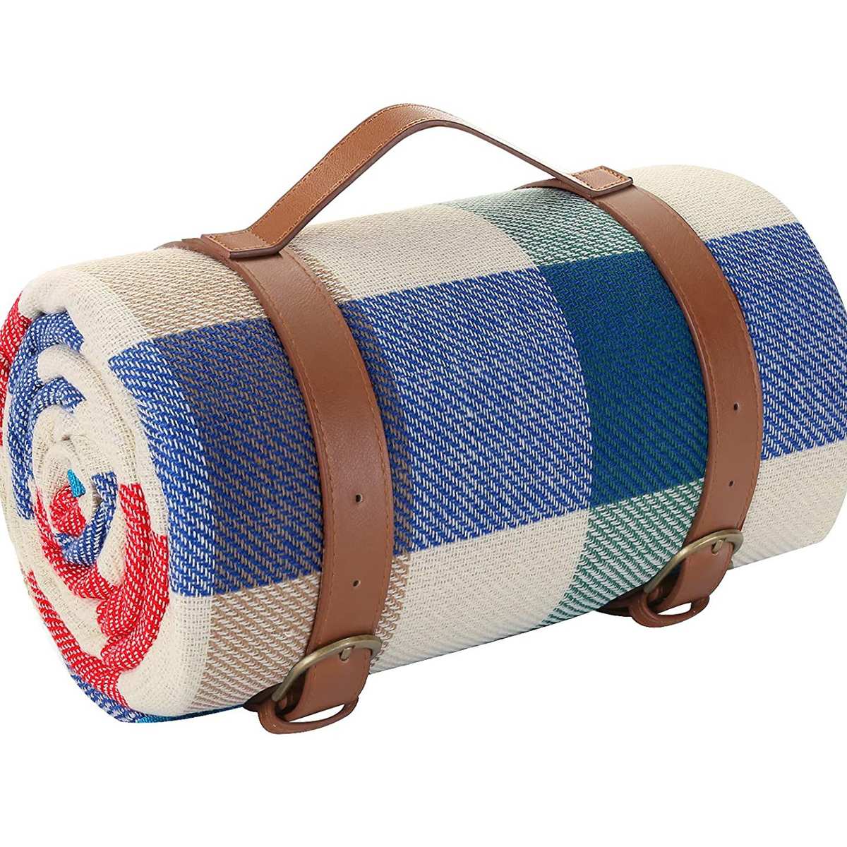 现货腈纶加厚皮革绑带野餐垫户外郊游露营防潮垫野餐野营地垫