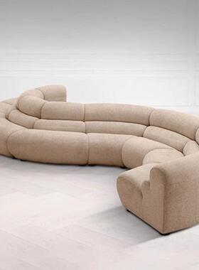 意式极简客厅大户型弧形沙发异形现代休闲简约设计师款布艺北欧
