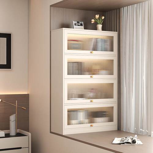 现代简约飘窗柜收纳柜多层储物柜客厅阳台落地玻璃门置物柜可定制