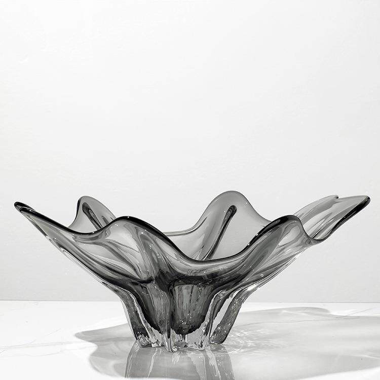 现装代轻奢玻璃大果设几计师客厅茶摆件F9666J7H样板间软桌面收纳