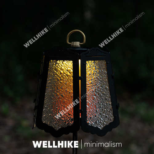 户外野营GZ复古琉璃灯罩灯套露营挂灯可拆卸氛围铁艺四脚灯架