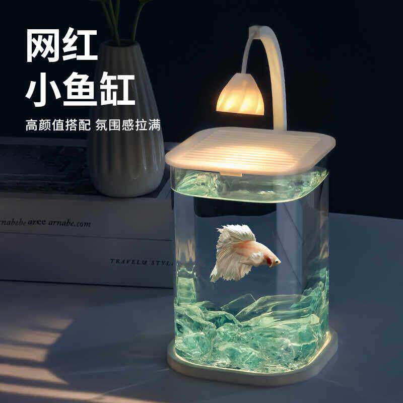 鱼缸小型客厅2024新款超白玻璃缸金鱼缸斗鱼专用缸观赏生态养鱼缸