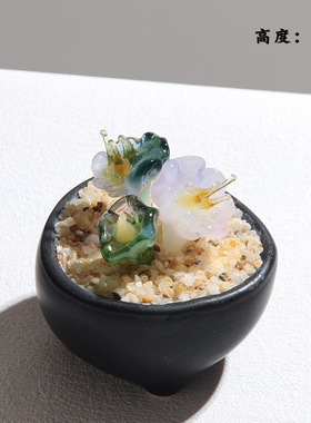 办公室创意琉璃盆栽桌面装饰摆件