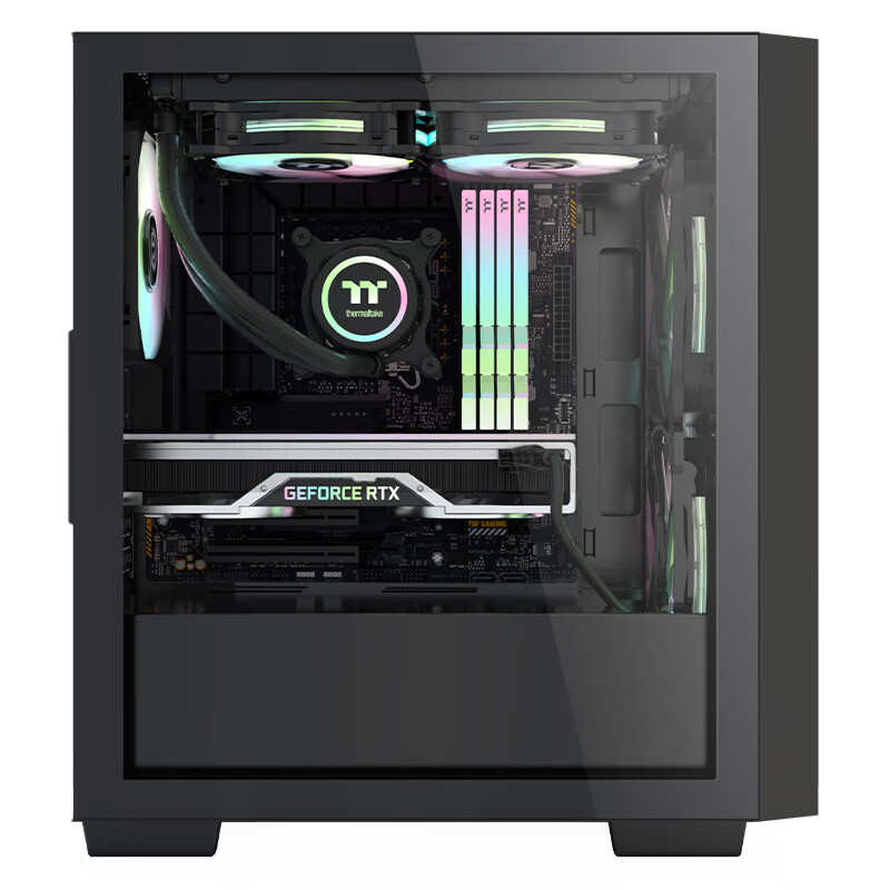 TT 启航者F4黑色白色Mini小机箱水冷机箱支持MATX 240水冷