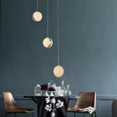 LED轻奢圆形水晶吊灯 餐厅吊灯三头 餐厅吊灯 现代简约