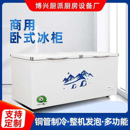 商用卧式冰柜大容量卧式冰柜冷藏冷冻柜铜管制冷商用冰柜