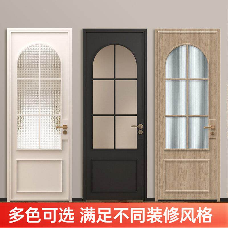 网红法式覆古门玻璃静音铝合金一体成型平开 卧室门化妆室门拉门