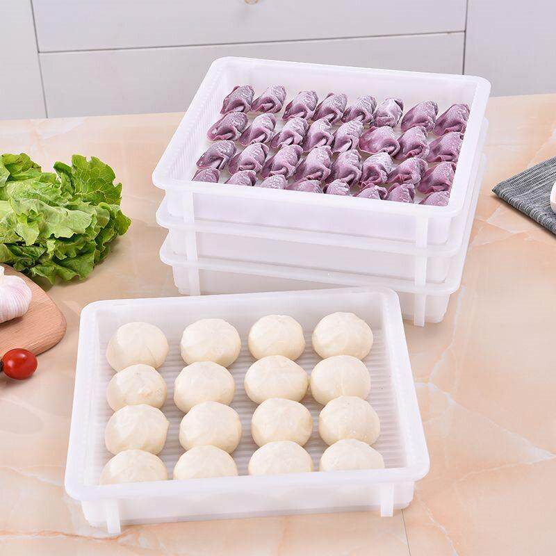 家用厨房冰箱冷冻速冻食品级塑料饺子面点收纳盒子可叠加水饺托盘