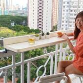 阳台栏杆挂桌可折叠升降家用吧台桌休闲桌子阳台护栏悬挂桌折叠桌