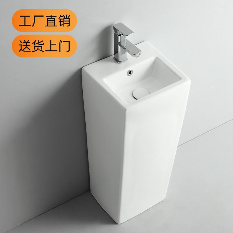 户外洗手盆酒店工程立柱式洗脸盆一体落地式阳台别墅室外洗手台