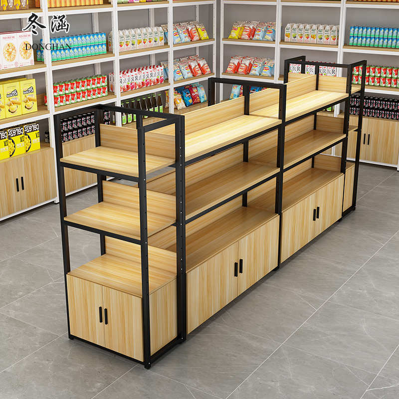 单面展柜零食文具店中岛展示架柜批发便利店厂家超市货架双面多层