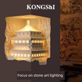 石膏角灯嵌入式 壁灯走廊过道中国风角 楼梯角灯创意氛围嵌入式