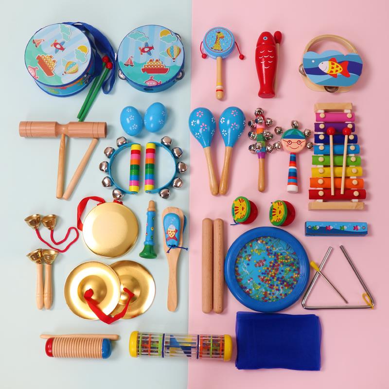 正品奥尔夫击乐器幼打园早教婴儿童儿乐器沙锤玩具手鼓儿拨浪鼓摇