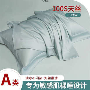 凉爽冰丝枕头套48x74枕供应链 A类母婴级100支莱赛尔天丝枕套夏季