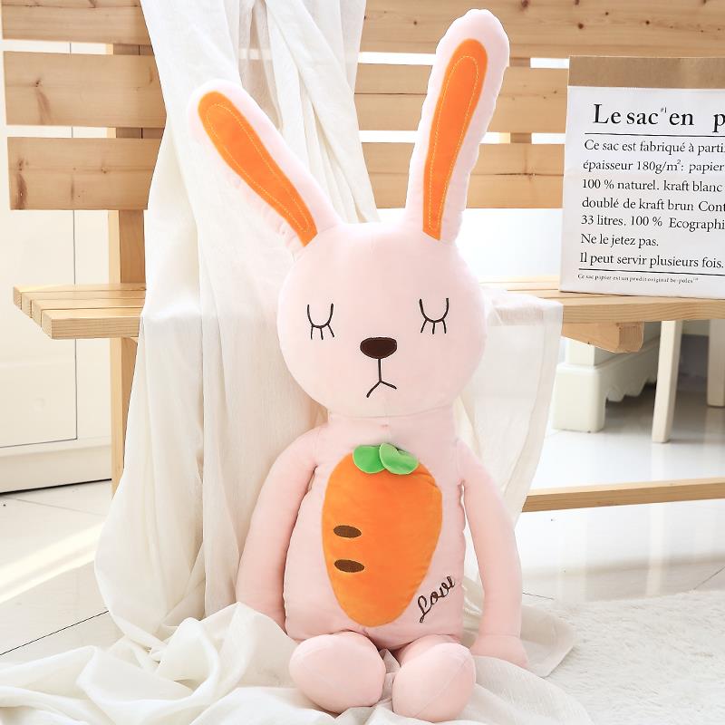 高档小兔子绒玩卜具可爱女生毛床上睡觉夹腿枕抱布偶娃娃萝兔公仔