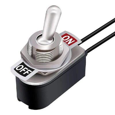 AC250V 3A On/Off Prewired Standard Toggle Switch With Wire