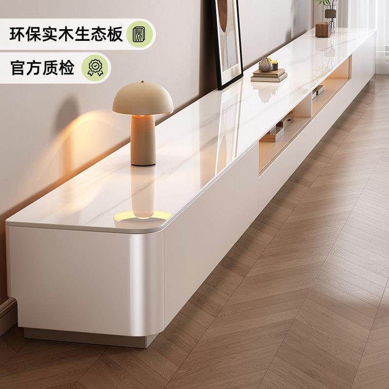 电视柜落地客厅家用2026新款小户型高级感实木生态板白色电视机柜