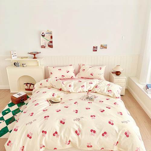 2023新款全棉40支13372喷气四件套花卉篇1.5m床单款四件套车厘子