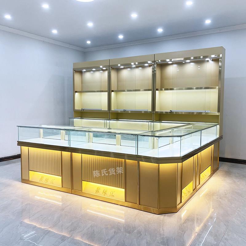 高档黄金珠宝展示柜翡翠玉器古玩玻璃柜台银饰眼镜展柜典当行货柜