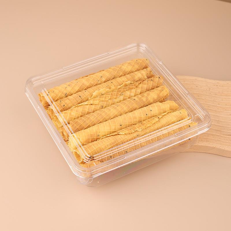 大H-601号加包厚正绿方形吸塑盒豆糕雪花酥蛋烘卷焙西点装盒大容