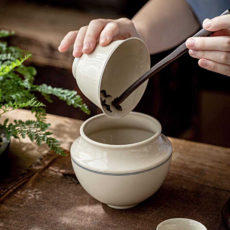 草木灰釉建水茶洗水孟杯洗陶瓷复古日式杯洗家用茶渣缸茶水桶配件