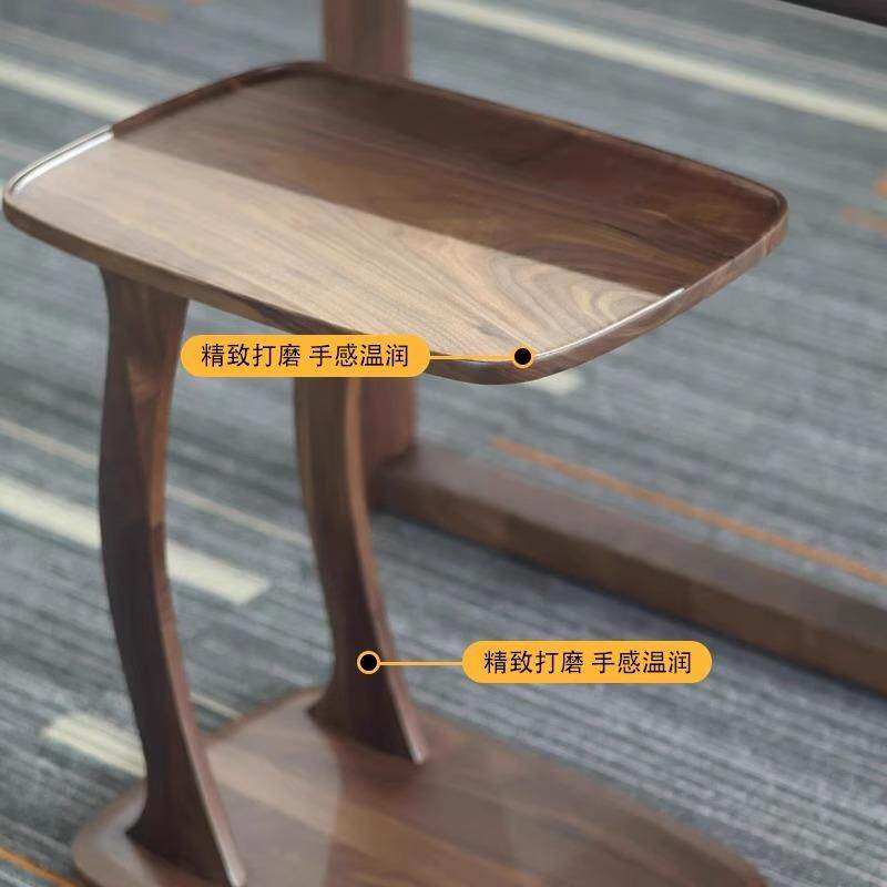 北美黑胡边木几双层沙发角几床头边家247几用简约茶桃几全实木原
